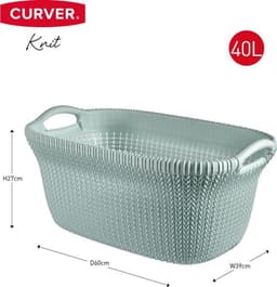 Curver Knit Wasmand - 40L - Misty Blue — thumbnail 2