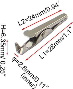 50 Stuks Mini Metalen Alligator Clips Batterij Testkabels Zilverkleurig — thumbnail 5