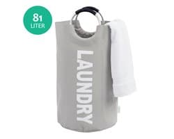 Wonair Wasmand – Waszak - Opvouwbaar – 81L – Lichtgrijs — afbeelding 1