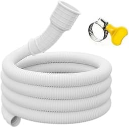 Waterdichte PVC-verlengslang voor airconditioning en wasmachine met flexibele koppelingen voor 15-25 mm aansluitingen (100 cm) Wit 5 m — thumbnail 1