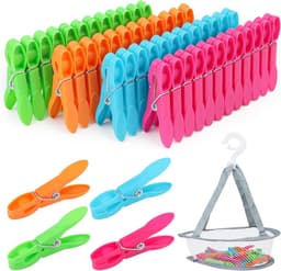 Set Wasknijpers met Mand - 49 Stuks Robuuste Kledinghangers voor Binnen en Buiten — thumbnail 1