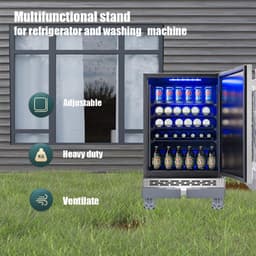 Wasmachine Verhoger - Wasmachine Opbouwmeubel - Wasmachine Sokkel - Anti Slip & Verstelbaar - Ook voor Droger, Koelkast en Vriezer - 150 Kg Draagkracht - Verstelbare Breedte Hoogte (40-60 cm, 10-12 cm) - van Imperatoris — thumbnail 2