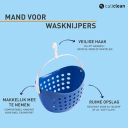 Wasknijpers met mand - Kledingknijpers - Kleine wasstukken - Antislip handvat - 17.5 x 12 x 14 cm — thumbnail 3