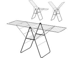 Wasrek - Droogrek Inklapbaar - 27 meter drooglengte - Zwart – Bodo — afbeelding 1
