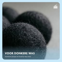 LaundrySpecialist Drogerballen Zwart - Set van 6 stuks XL - Herbruikbaar - Duurzaam drogen van de was - Wasdrogerballen - Droogballen - Wasbollen - Duurzaam wol - Wasdrogerballen - Energiebesparend — thumbnail 5