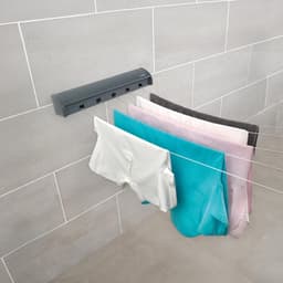 Uittrekbare Waslijn - Wand Waslijn - Kleding Drogen - Ruimtebesparend Ontwerp - 20 Meter Droogruimte - Grijs — thumbnail 2