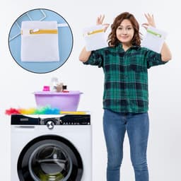 Allecto - Waszakjes - Mini - Net - Ondergoed - Sokken - Accessoires - Wassen - Opbergen - Wit - Set van 10 — thumbnail 5