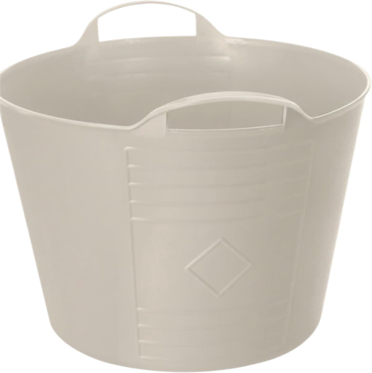 Excellent houseware Flexibele kuip / emmer - beige - 15 liter - kunststof - 35 x 28 cm — afbeelding 1