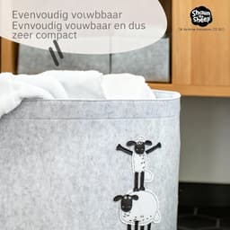 Vuilnismand grijs vilt met patroon 4 schapen Lifeney Shaun het schaap — thumbnail 2