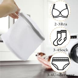 bh-waszakje - 3 ST. - Anti-Vervorming - mesh waszakken - Met Rits - Waszakje Lingerie - 15*17 cm - voor Wasmachine - Cilindrische Ritsen Wasmachinetas - grijs wit — thumbnail 4