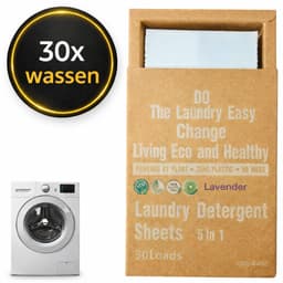 Natuurlijke wasmiddeldoekjes - Lavendel wasstrips 30 wasbeurten incl. wasverzachter - Detergent Sheets - Wasvellen - Vegan wasdoekjes — thumbnail 1