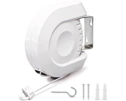 Intrekbare Waslijn - Dubbele Lijn - Binnen Buiten - Ruimtebesparend Ontwerp - 152 cm - Wit — afbeelding 1