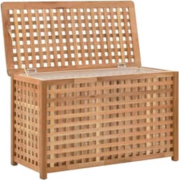Wasmand met Deksel - Wasbox Kledingopslag - Ordelijke Slaapkamer - Massief Hout Ventilatie - 77x37x46 cm - Natuurlijk Walnoot — thumbnail 3