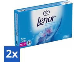 2 x Lenor - Droogtrommeldoekjes - Aprilfris - Textielverfrisser - 34 Doekjes - Droogtrommeldoekjes - Frisheid - Wasdoekjes - Statische Elektriciteit - Textielverfrisser