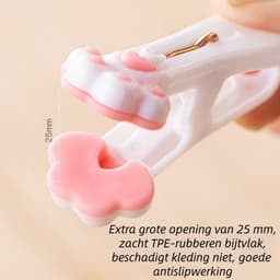 24 stuks - Wasknijpers - Schattige wasknijpers in de vorm van kattenpootjes - Met zacht handvat en stevige sluiting - Diverse kleuren — thumbnail 2