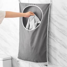 Allecto - Hangende Wasmand - WaszakOrganizer - Donkergrijs - Deur Waszak - Tas voor Slaapkamer Badkamer - Geschikt voor alle was - Donkergrijs - Laatste trends - Ruime capaciteit waszak. — thumbnail 4