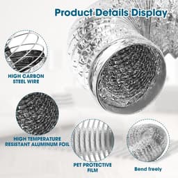 Flexibele Afvoerslang 100mm Aluminium - Universele Duct voor Ventilatie en Afzuiging — thumbnail 2