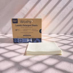 Washy Wasstrips Kersengeur- Wasmiddeldoekjes voor Witte, Gekleurde en Zwarte Was - Wasmiddel Strips - Eco Wasmiddel Vellen - Duurzame Laundry Strips (100 wasbeurten) — thumbnail 1