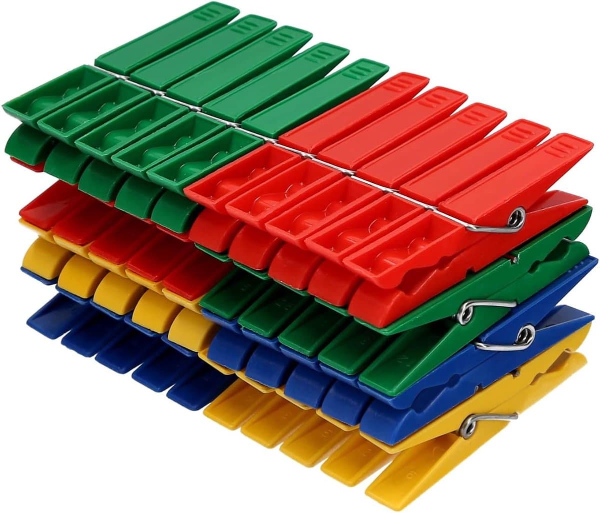 Set van 40 Kledingknijpers in 4 Vrolijke Kleuren - Stevige Wasknijpers voor Buiten — afbeelding 1