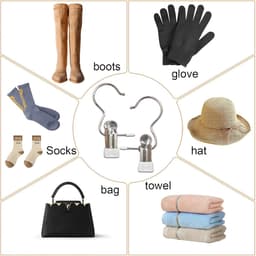 20 Stuks Kledingknijpers - RVS Was Haken - Antislip Kleding Hanger Clip - 360° Draaiende Schoen Clips - Metaal Clips voor Schoenen Sokken Handdoeken (Wit) — thumbnail 4