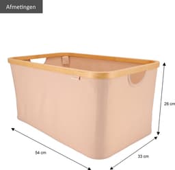 KROMS Wasmand opvouwbaar - Zand - 45L - Laundry basket - Heupwasmand - Opvouwbare wasmand - Opbergmand — thumbnail 2