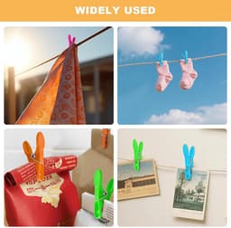 Wasknijpers met mand - Kleurrijke klemmen - Kleding ophangen - Sterke klemkracht - 48 stuks - Multicolor — thumbnail 4