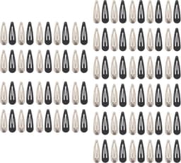 100x Metal Snap Haarspeldjes Zwart Wit - Sterke Klemmen voor Kinderen en Dames — thumbnail 3