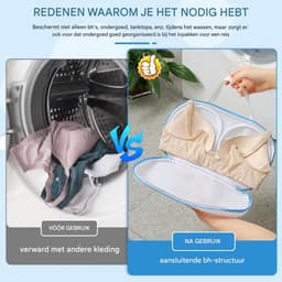 longziming -Wasnetten - Lichtblauw - Machine Wash Safe - Reisvriendelijk - Dubbele Handgreep - 3 Stuks - Voor Beha's En Delicate Kleding — thumbnail 5