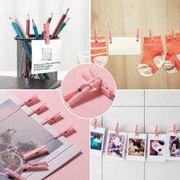 60 Mini Wasknijpers - Roze en Blauw - Ideaal voor Knutselen en Foto's Ophangen — thumbnail 5