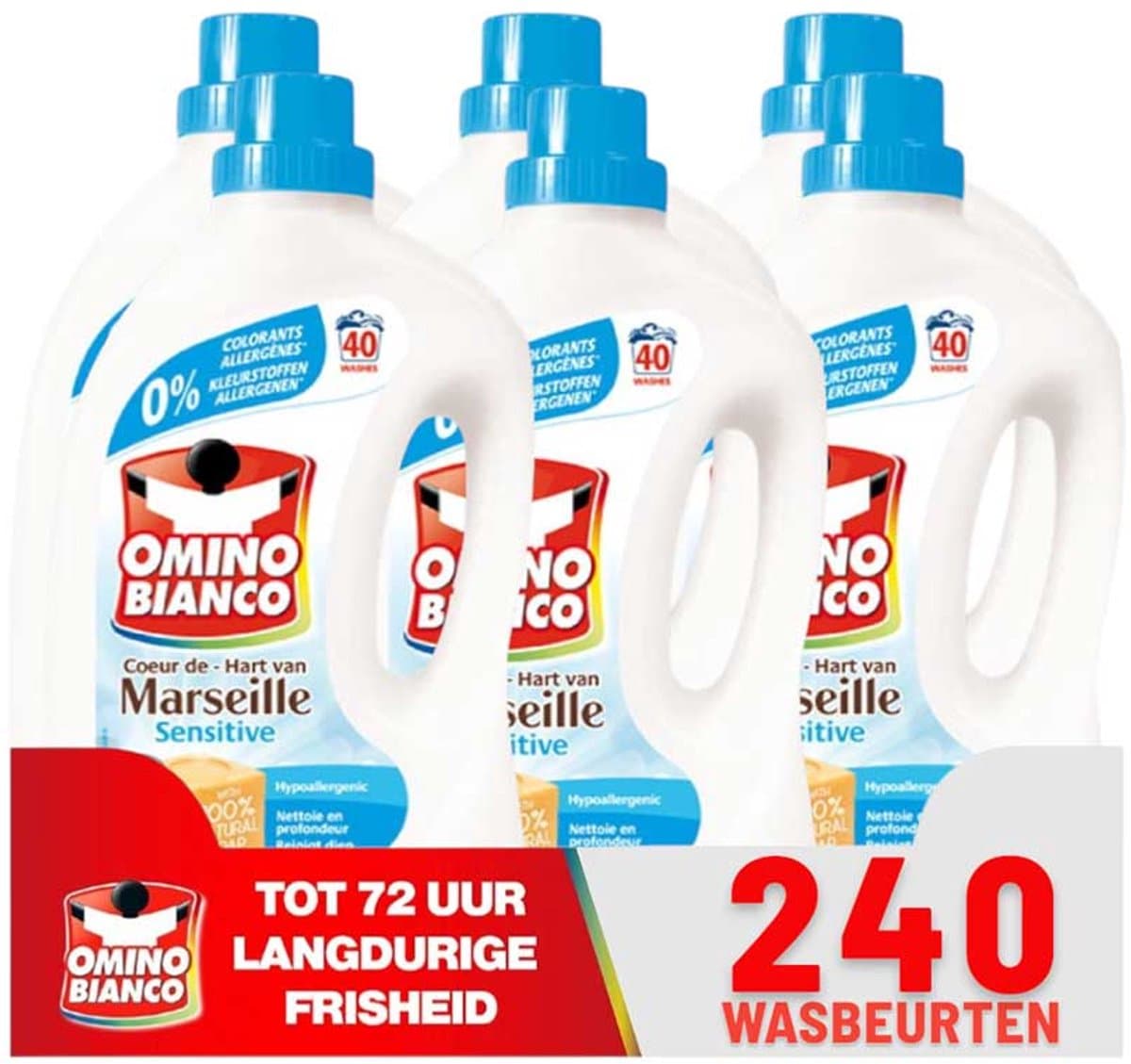 Omino Bianco Sensitive - 6 x 2L - 240 Wasbeurten - Voordeelverpakking — afbeelding 1