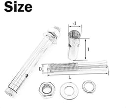 Set van 10 Stuks Beton Ankers M10 x 70mm - Sterke Schroef Ankerbouten voor Bevestiging — thumbnail 3