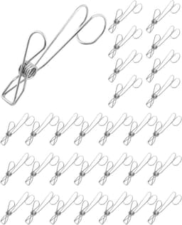 Allecto - Roestvrijstalen Waslijnknijpers - 12-Delige Set - Zilverkleurig - Stevig - Roestvrij - Kleding - Geschikt voor Waslijn - Zilver ® 12-delige roestvrijstalen waslijnknijpers - stevig en roestvrij voor het drogen van kleding en meer. — thumbnail 2