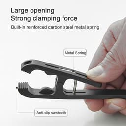 Washaken met klemmen - Sterke plastic wasknijpers - kleerhangers voor sokken - washaken clip - Veelzijdig - draagbare antislip plastic hangers clips - voor kleding gordijn badhanddoek hoed lakens jas - 6stuks - grijs — thumbnail 3