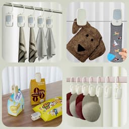Washaken Clip - Washaken met klemmen - kleerhangers voor sokken - Drooghaak voor kleding - Sterke plastic wasknijpers - draagbare antislip plastic hangers clips - met 360 graden draaibare haak - Veelzijdig - 9stuks — thumbnail 5