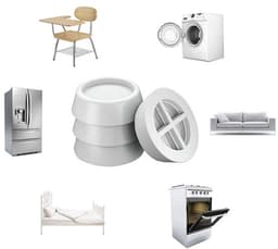 Trillingsdempers wasmachine – Set van 8 stuks – Wit – Voetjes wasmachine & droger – Wasmachine demper – Anti trillings / vibratie dempers pads – Antislip rubber – Trillingsmat – Antislipmat - Schokdempers wasmachine — thumbnail 3