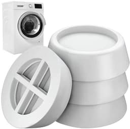 Trillingsdempers wasmachine – Set van 8 stuks – Wit – Voetjes wasmachine & droger – Wasmachine demper – Anti trillings / vibratie dempers pads – Antislip rubber – Trillingsmat – Antislipmat - Schokdempers wasmachine — thumbnail 1