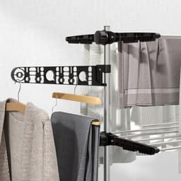 HOMCOM-Wäscheständer-Edelstahl, ABS-142L × 55B × 172H cm-Schwarz — thumbnail 3