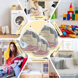 Waszak - 2 stuks - XL - 50*70CM - met touwstop - prachtige waszak - voorkomt vervorming van kleding - machinewasbare trui-netzak - ondergoedwaszak - speciale anti-vervormingsnetzak voor wasmachine - waszak voor thuis — thumbnail 4