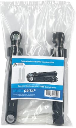 Multaparts® schokbrekerset geschikt voor Bosch/Siemens wasmachines met Ø 8 & 11 mm bevestiging | Incl. kunststof borgpin set | Lengte 165 - 265 mm (h.o.h. gemeten) | Alternatief voor 11047540 e.a. — thumbnail 2