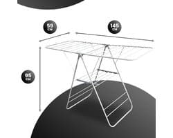 DailySupplies® Droogmolen met Voet voor Camping & Thuis - Wasrek Staand - Droogrek Inklapbaar - Wit