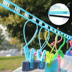 Tadipri Clothesline, Pack of 3 3M Non-Slip Clothesline, Camping Accessories, Outdoor Clothesline for Garden, Travel, Holiday, Camper or Caravan, Green/ — thumbnail 3