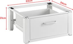 Livista Wasmachine onderkast met lades - Wasmachine kast - Opbergkast - Wasmachine onderkast - 63x54x31 cm - Wit — thumbnail 4