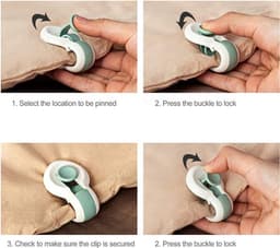Stevige Dekbed clips - Dekbedclips - Dekbed Knijpers - Clip Dekbedovertrek - 12 stuks - Wit / Groen — thumbnail 5