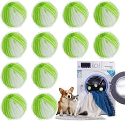 12 Stuk Wasmachine voor het verwijderen van dierenhaar - Herbruikbare pluizenbalwasser - Wasmachine voor het opvangen van haar - Reinigingsballen voor dierenhaar - Wasmachine voor het verwijderen van pluizen voor kleding en beddengoed - Groen — thumbnail 1