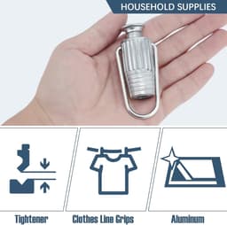 stuks waslijnkoordspanners van metaal, zware aluminium waslijnspanners voor katrollen en het bevestigen van kleding, huishoudelijke benodigdheden — thumbnail 4