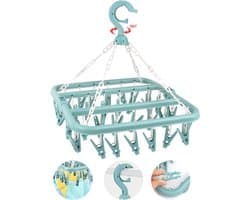 EXCITAT Sokkendroogrek - 32 clips - voor sokken, ondergoed en kleine items - Blauw