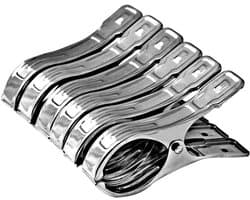 6 Stuks Wasknijpers, Roestvrij Stalen Clips, 12cm Lange Strandhanddoekenklemmen voor Wasgoed, Strandhanddoek, Badhanddoek, Beddengoed, Tapijt en Dikke Kleding