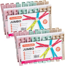 Plasticforte Wasknijpers XL formaat - 40x stuks - pastel kleuren mix - kunststof - 10 cm - Was ophangen — thumbnail 3