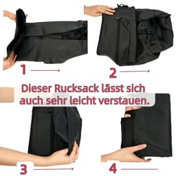 Rugzak Waszak voor Camping en Reizen - Waszak Plunjezak Vuile Was Deur - Zwart — thumbnail 2
