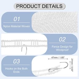 3 stuks 164 ft winddichte nylon draagbare waslijn - verstelbaar voor kamperen, reizen, kleerhangers of thuis - wit — thumbnail 4